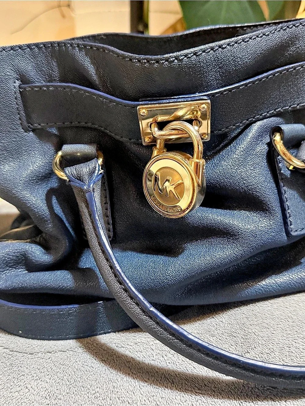 Michael Kors Hamilton Satchel Blue Shoulder Bag